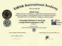 EMAK outstanding Performance in Instructing Certiied Business Professional (CBP)