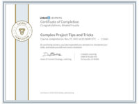 CertificateOfCompletion_Complex Project Tips and Tricks